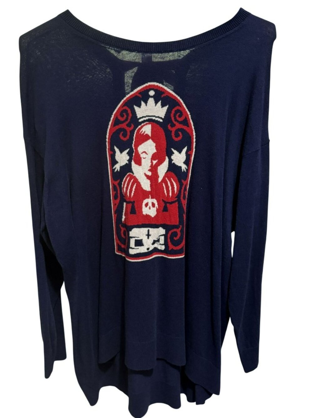 NWT Torrid Disney Princess Snow White Navy Sweater Back Ribbon Tie Knit Top 3X